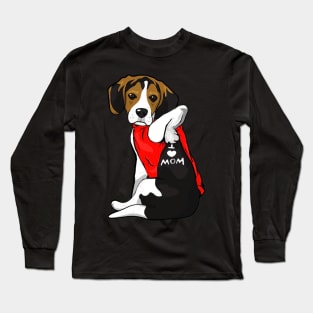 Beagle Dog Tattoo I Love Mom Cute Dog Mother's Day Long Sleeve T-Shirt